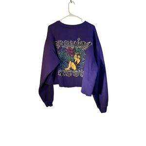 praying rabbit sweatshirt mens size large cropped or womens oversized